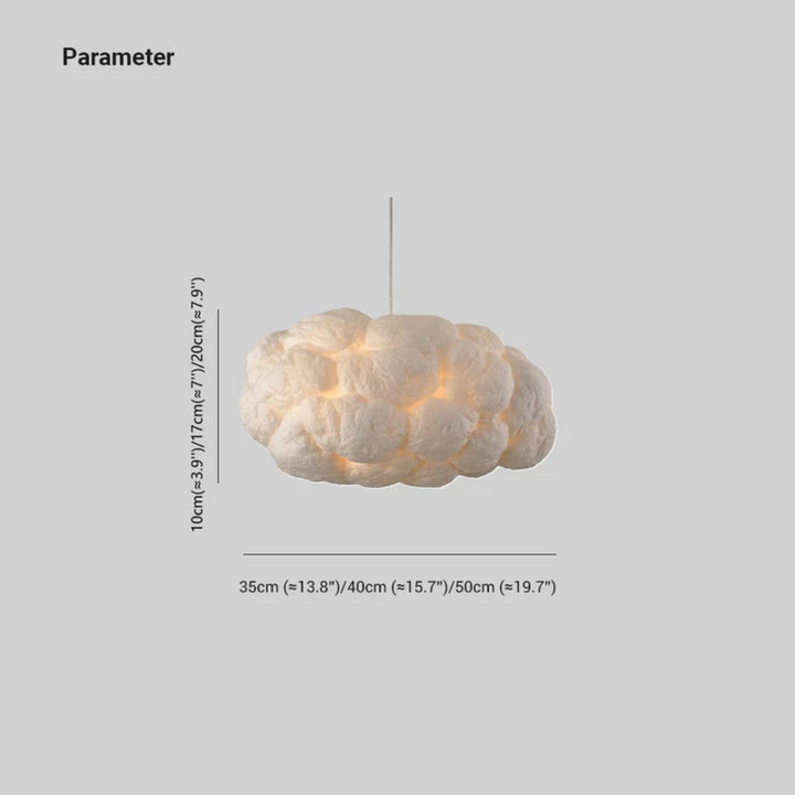 PVC/cotton white cloud LED pendant light, modern ceiling fixture, perfect ambient lighting for bedrooms.