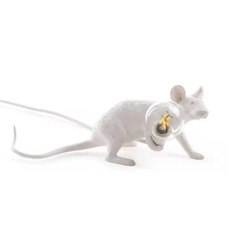 Novelty mouse desk lamp, a whimsical resin animal decor piece for home accents.