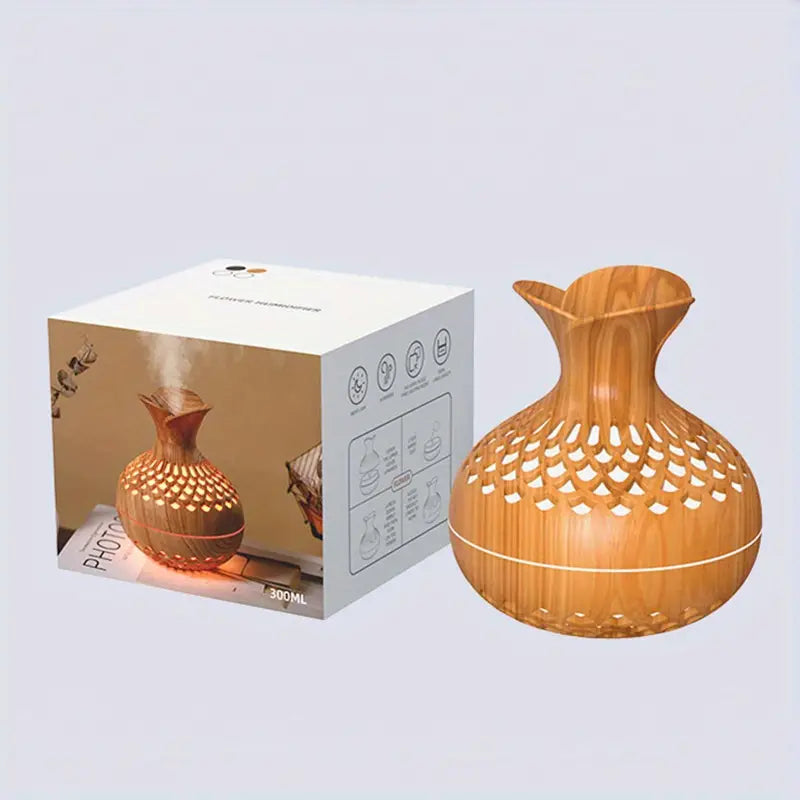 Ultrasonic aromatherapy diffuser for essential oils, creating a soothing ambiance & relaxation at home or office.