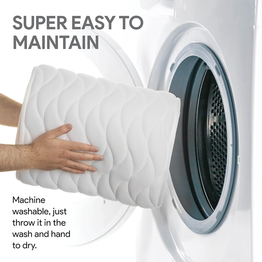 White unisex full body bathtub pillow for ultimate relaxation & spa comfort. Mesh design, washable, with strong suction cups.