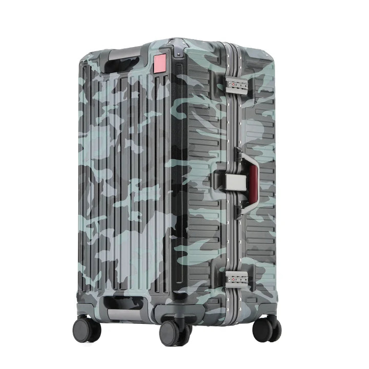 Wide grip hard shell luggage with TSA lock for secure and effortless travel. Durable checked suitcase.