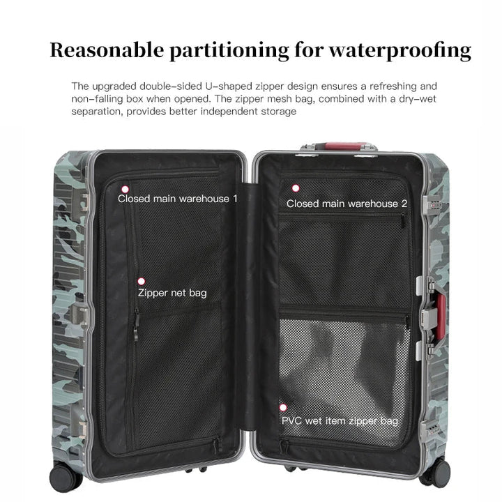 Stylish wide grip hard shell suitcase, built tough for adventure travel and memorable vacations.