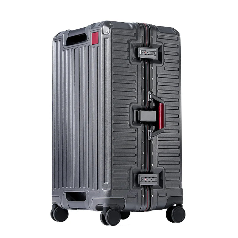 Professional hard shell carry-on suitcase featuring a wide grip, ideal for efficient business travel.