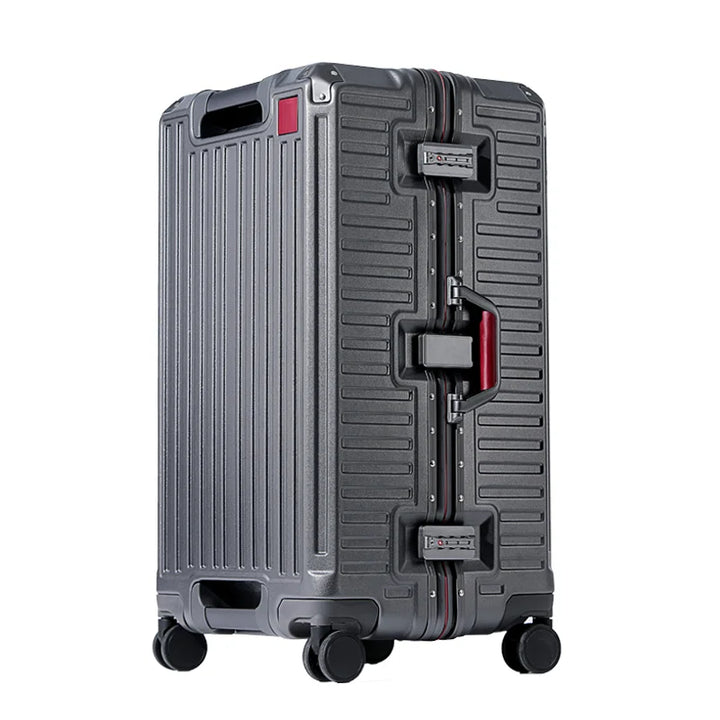 Professional hard shell carry-on suitcase featuring a wide grip, ideal for efficient business travel.