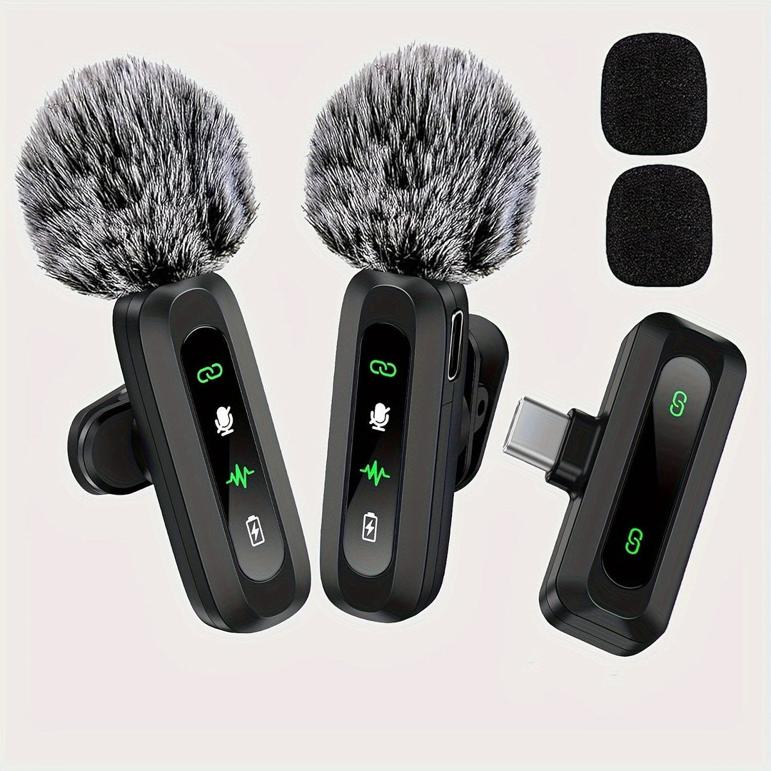 High-quality wireless lavalier mic for professional podcasting, vlogging & audio recording.
