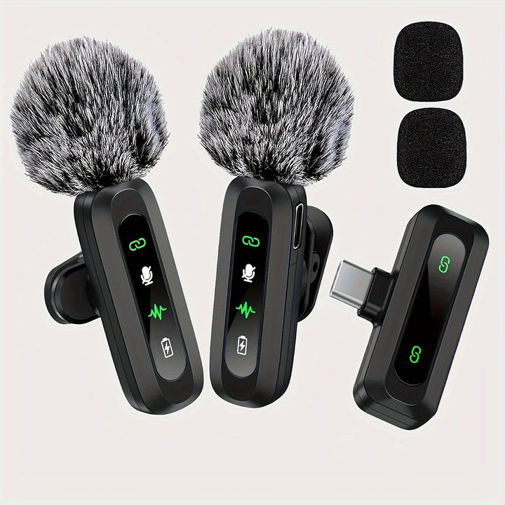 High-quality wireless lavalier mic for professional podcasting, vlogging & audio recording.
