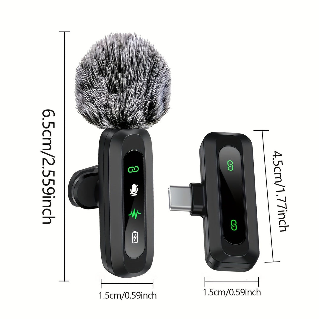 Clip-on wireless lavalier microphone delivering crisp audio for content creation & live streaming.