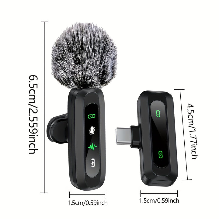 Clip-on wireless lavalier microphone delivering crisp audio for content creation & live streaming.