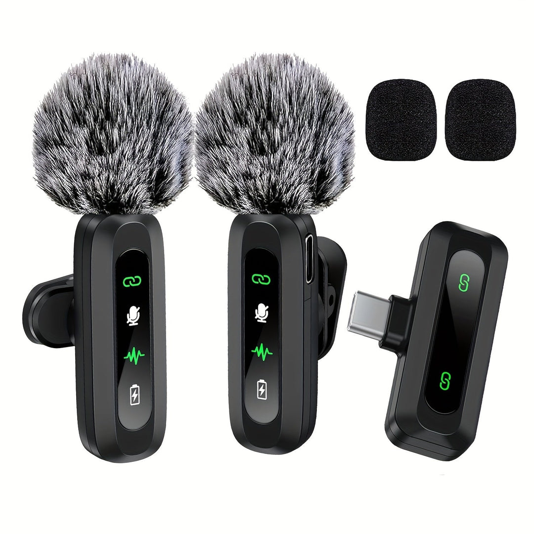 Compact wireless lavalier microphone, ideal for portable audio recording, interviews & field work.