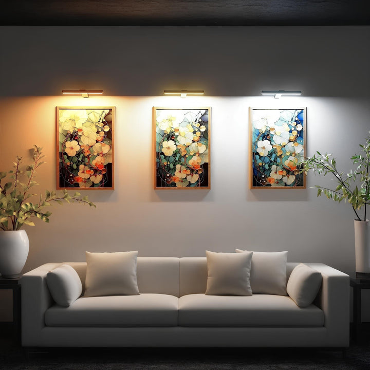 Rechargeable LED art lighting, wireless, portable, ideal for displaying masterpieces.