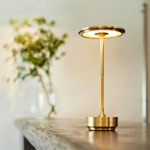 Wireless USB rechargeable table lamp with an elegant modern design for any space.