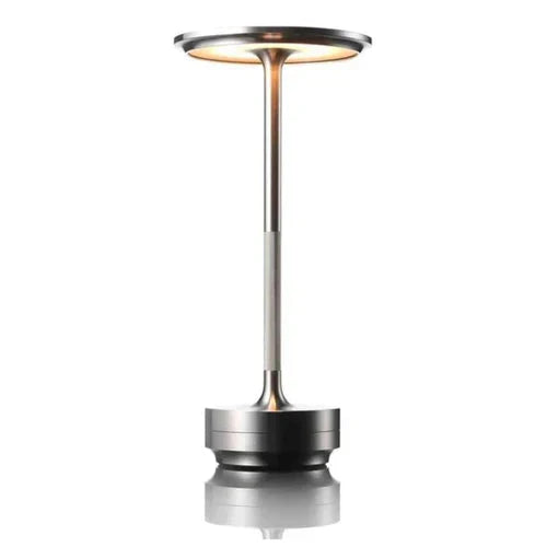Elegant GlowBeam table lamp, wireless & USB rechargeable, for contemporary home decor.