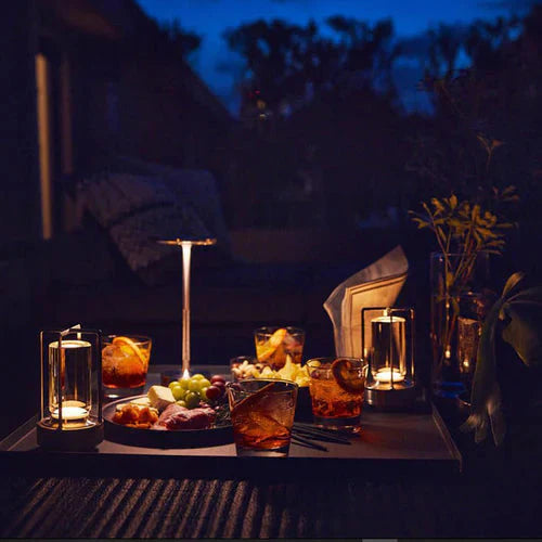 Portable home decor lamp; USB rechargeable & wireless, ideal for elegant ambient lighting.