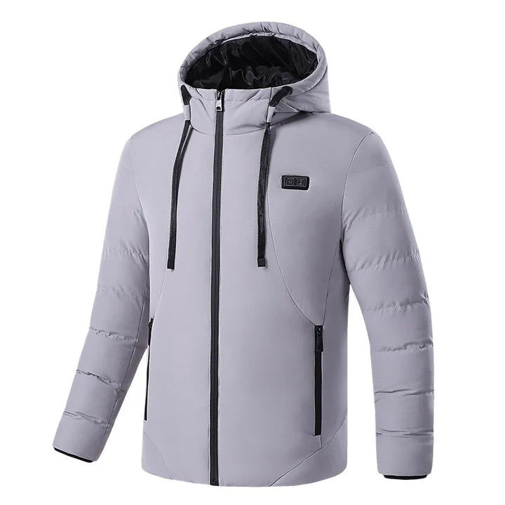 11-zone electric heating in this women's puffer jacket with hood, ensuring full-body warmth & comfort.