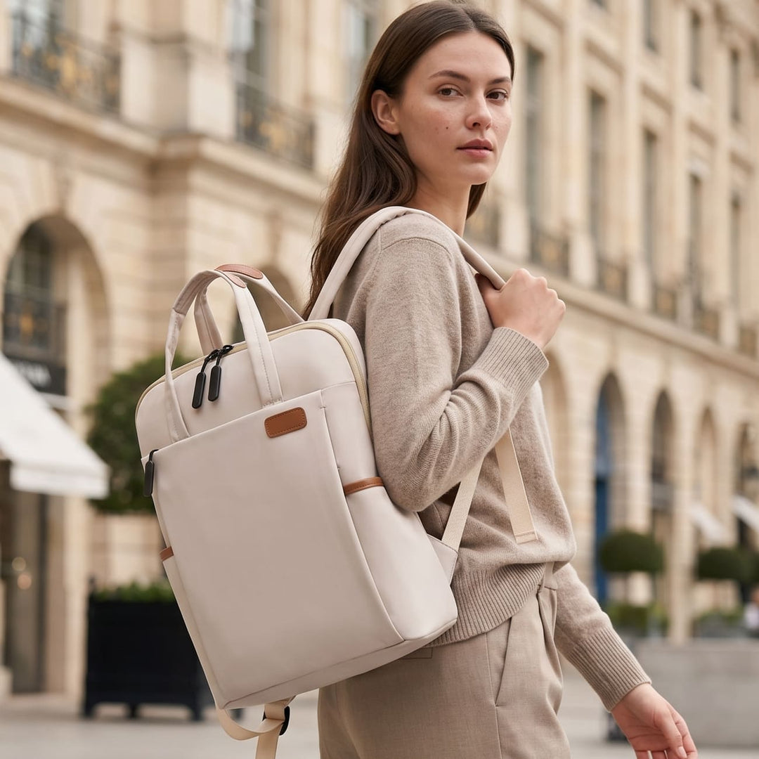 Lightweight women's anti-theft travel backpack for secure journeys. Organized storage.