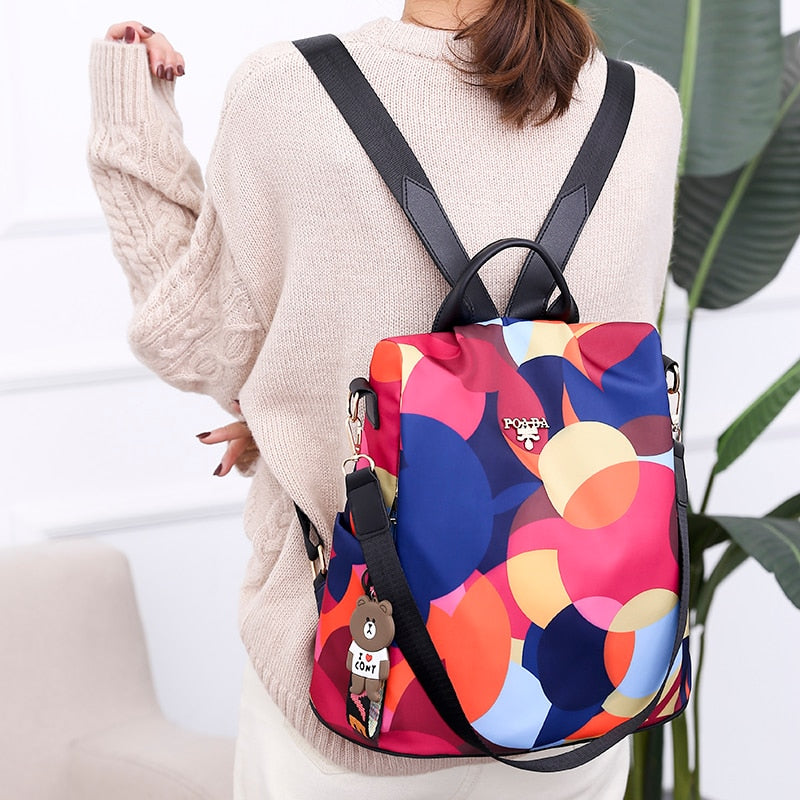 Women's Anti-Theft Water-Resistant Backpack, SafeHold, with multiple secure compartments for travel & commute.