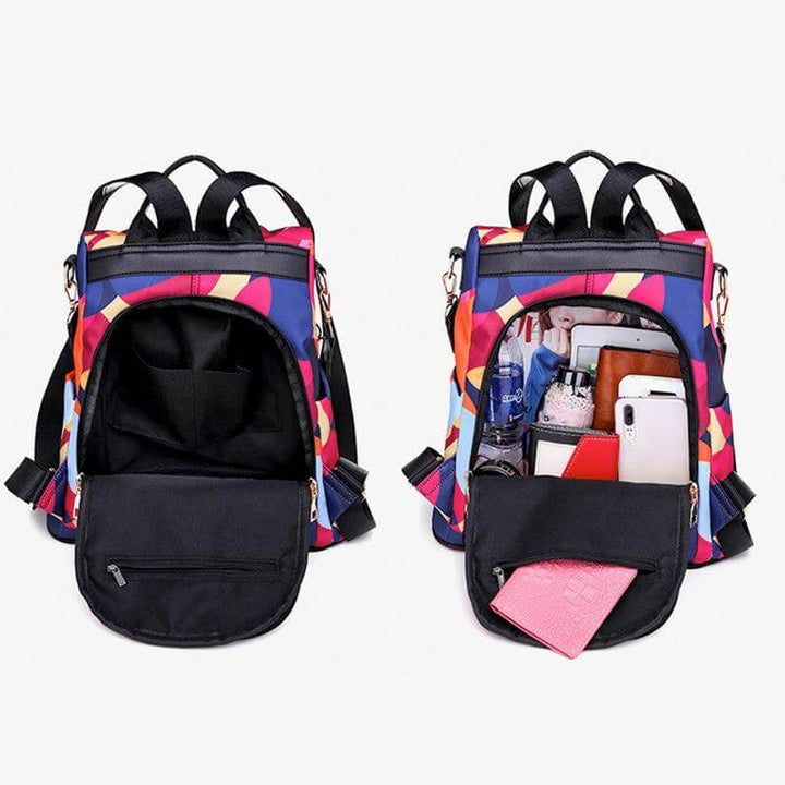 Secure SafeHold women's anti-theft travel backpack. Water-resistant, ensuring safety of essentials on trips.