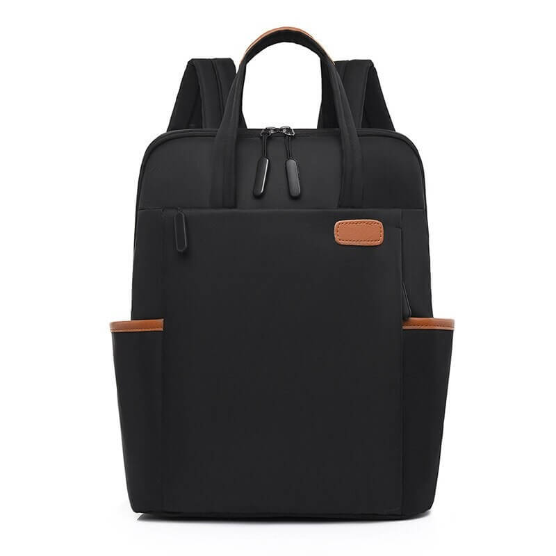 Grey women's anti-theft travel backpack. Lightweight, water-resistant, & secure for daily school & travel.