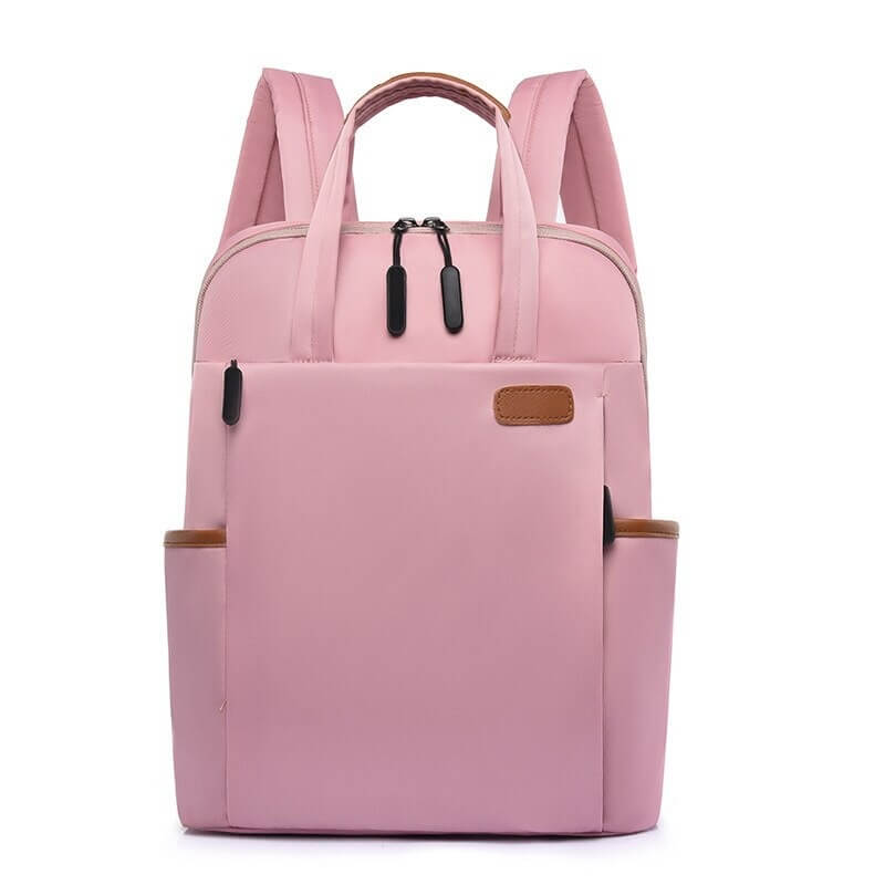 Cream women's anti-theft travel backpack. Stylish, water-resistant, lightweight & secure for travel & daily use.