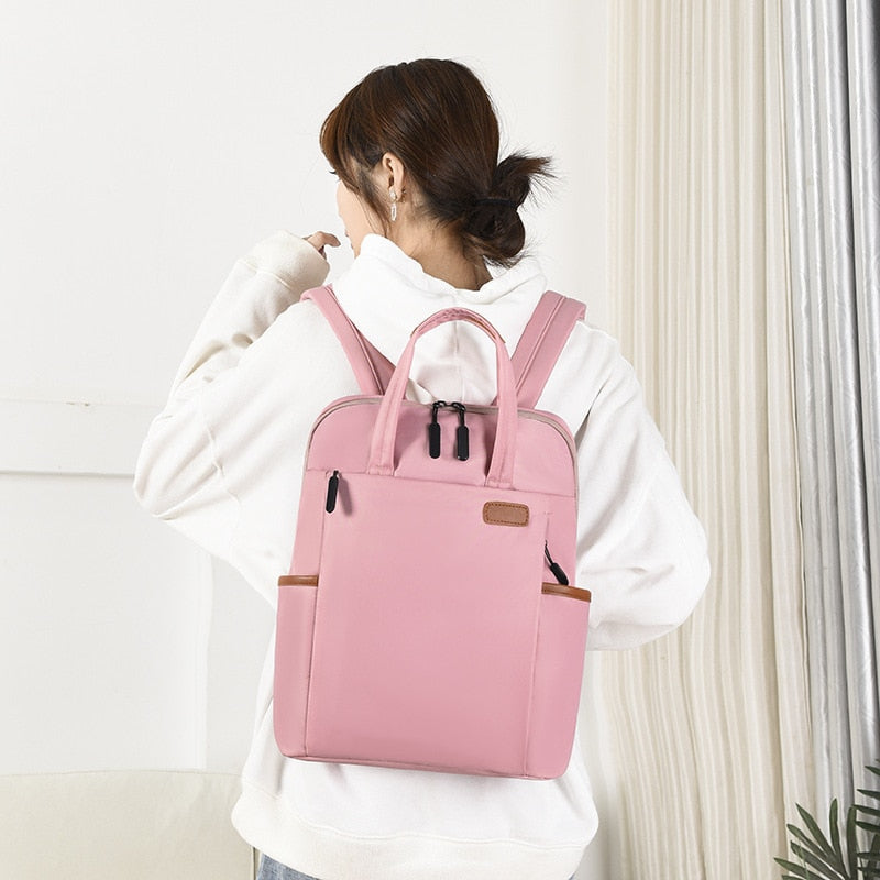 Secure anti-theft women's travel backpack. Water-resistant Oxford design for safe carrying of valuables.