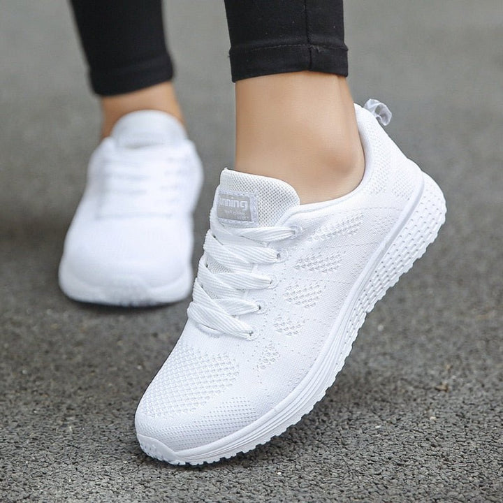 Women's Arch Support Walking Sneakers in a breathable knit design, ideal for comfortable walking