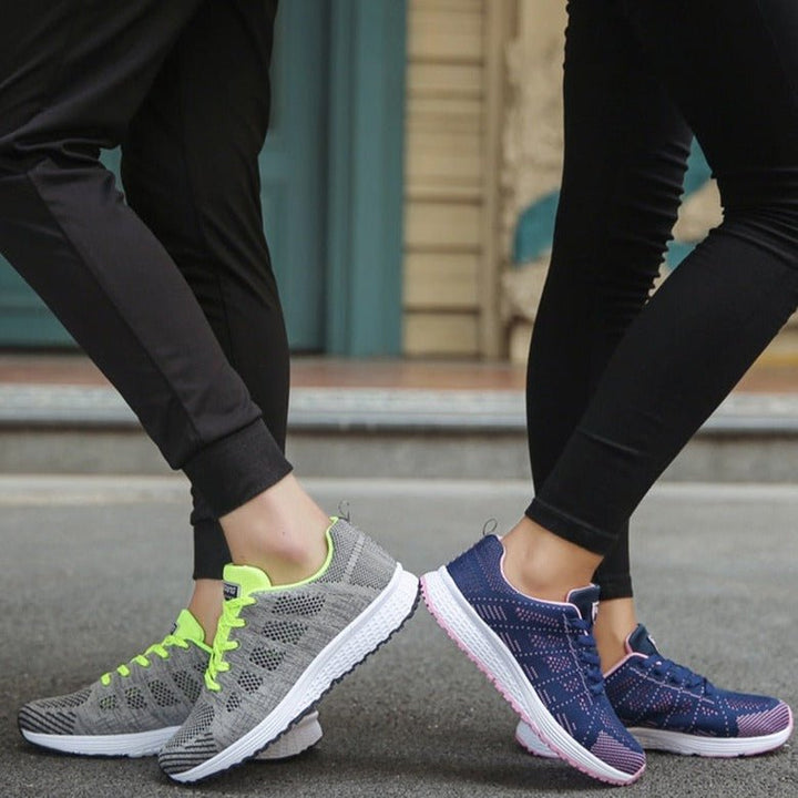 Breathable knit Women's Walking Shoes, showing texture and quality of the upper material