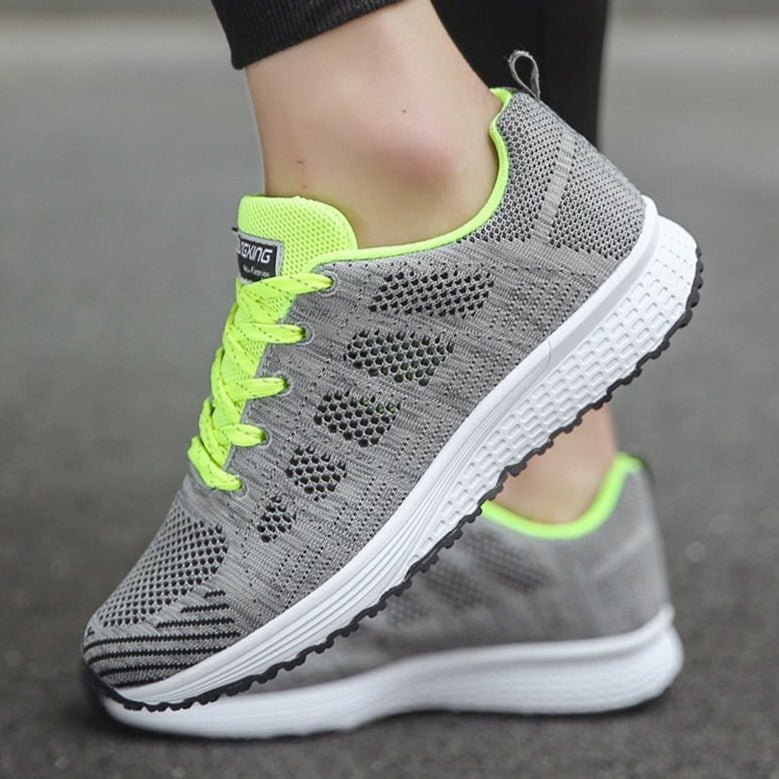 Women's athletic shoes with enhanced arch support, designed for prolonged walking sessions