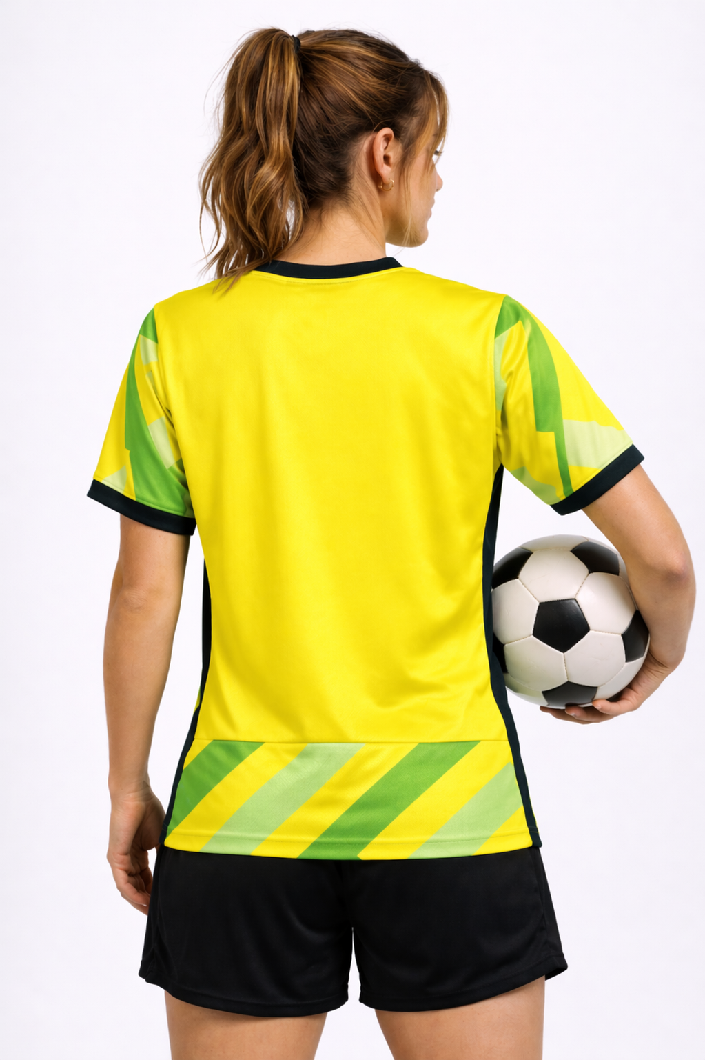 Yellow women's Australian soccer jersey for World Cup 2026. Premium fan wear, ideal athletic sportswear & casual activewear.