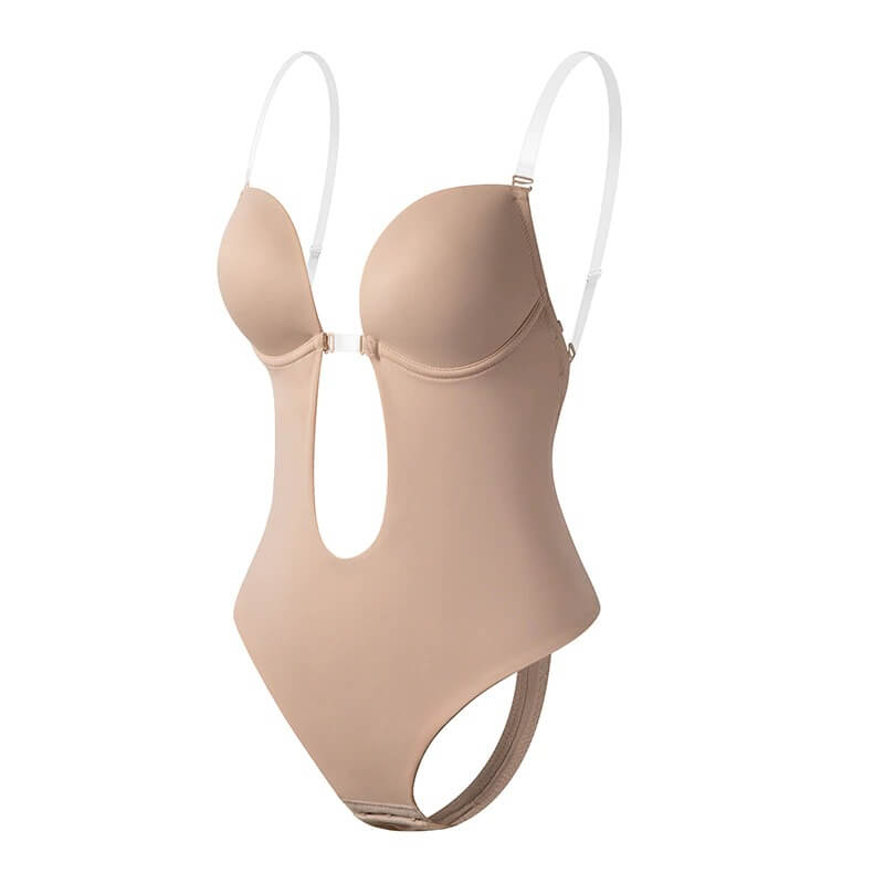 Invisible backless shapewear for women. Deep plunge design, low back support for elegant styles.