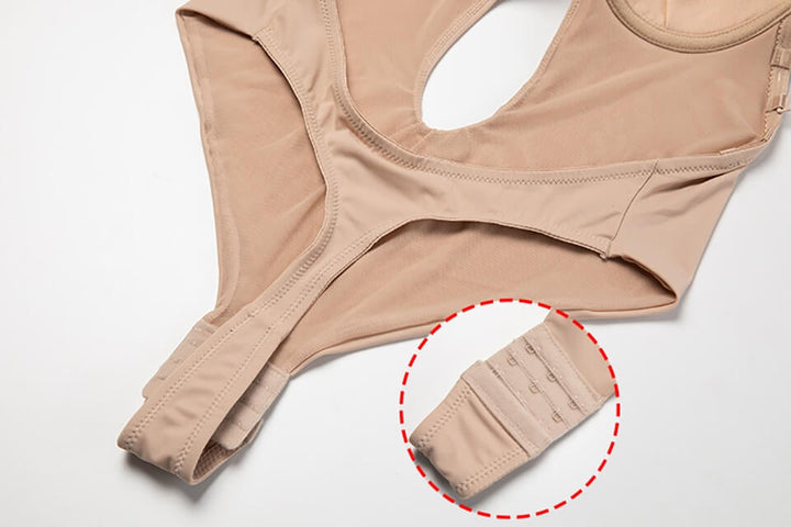 Smooth silhouette body shaper. Women's backless intimate apparel with seamless support & tummy control.