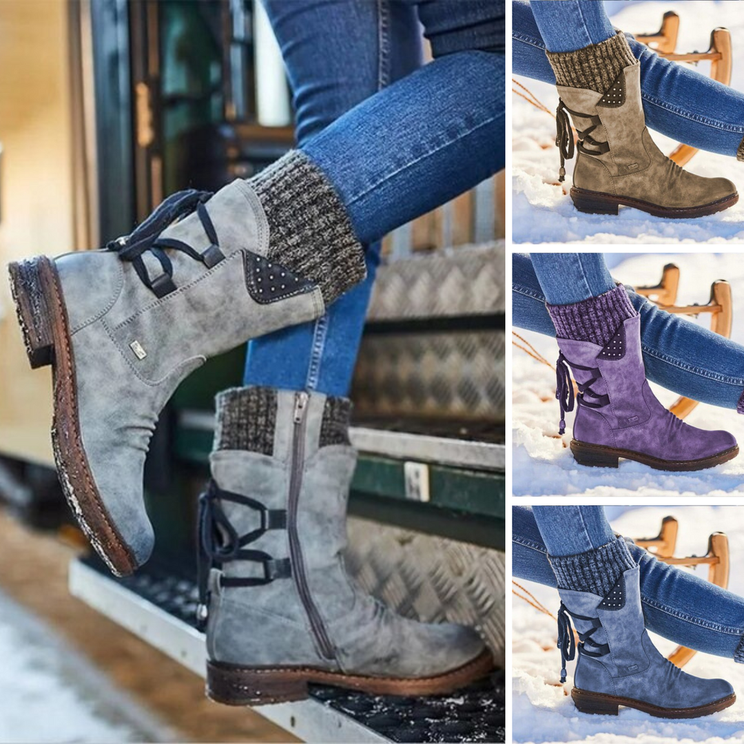 Comfortable Bianca mid-calf snow boots for women. Stylish, warm winter footwear for cold weather & casual use.