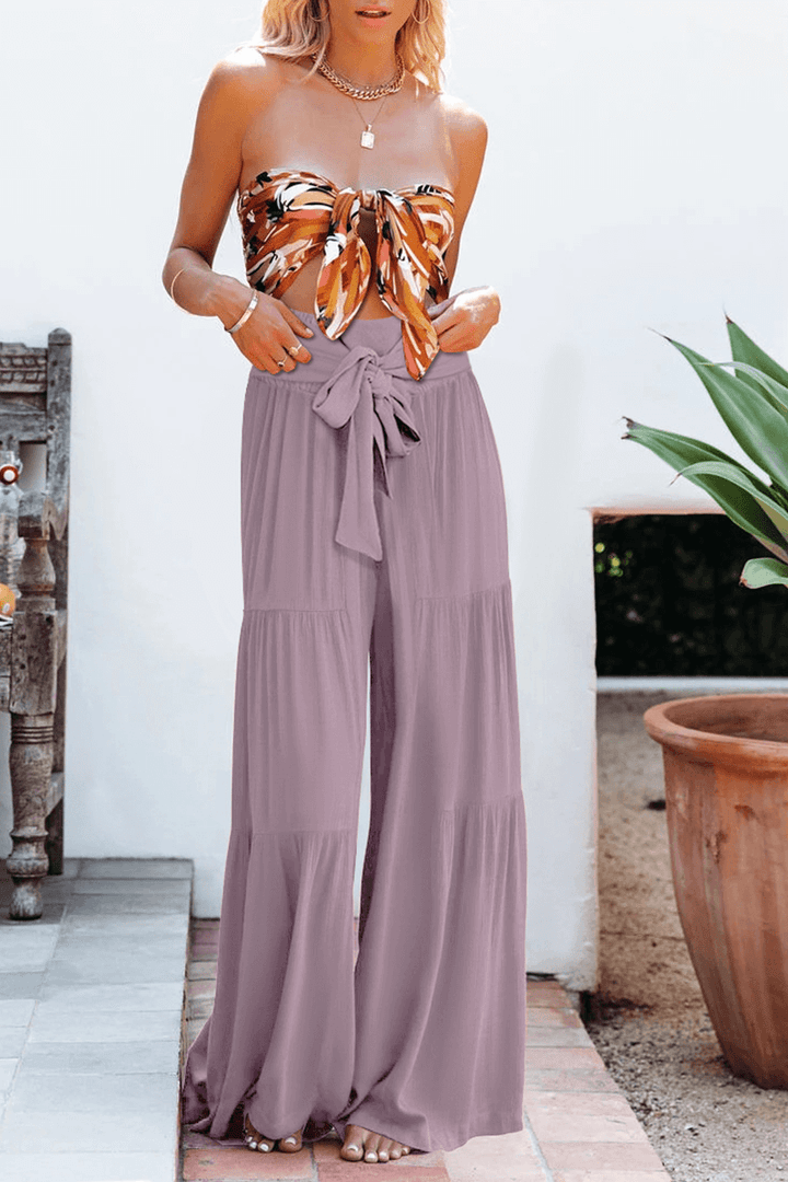 Women's comfortable wide leg high waist pants, designed for relaxed yet stylish fashion.