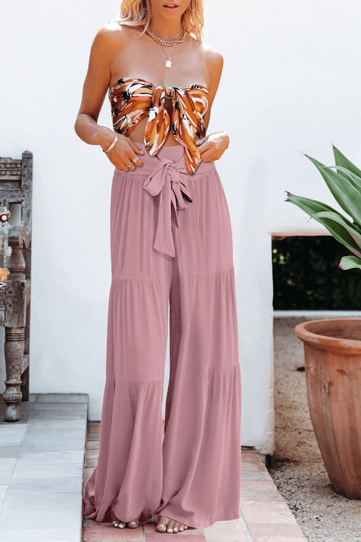 Fashionable high waist wide leg women's pants, loose, flowy, and comfortable for any occasion.