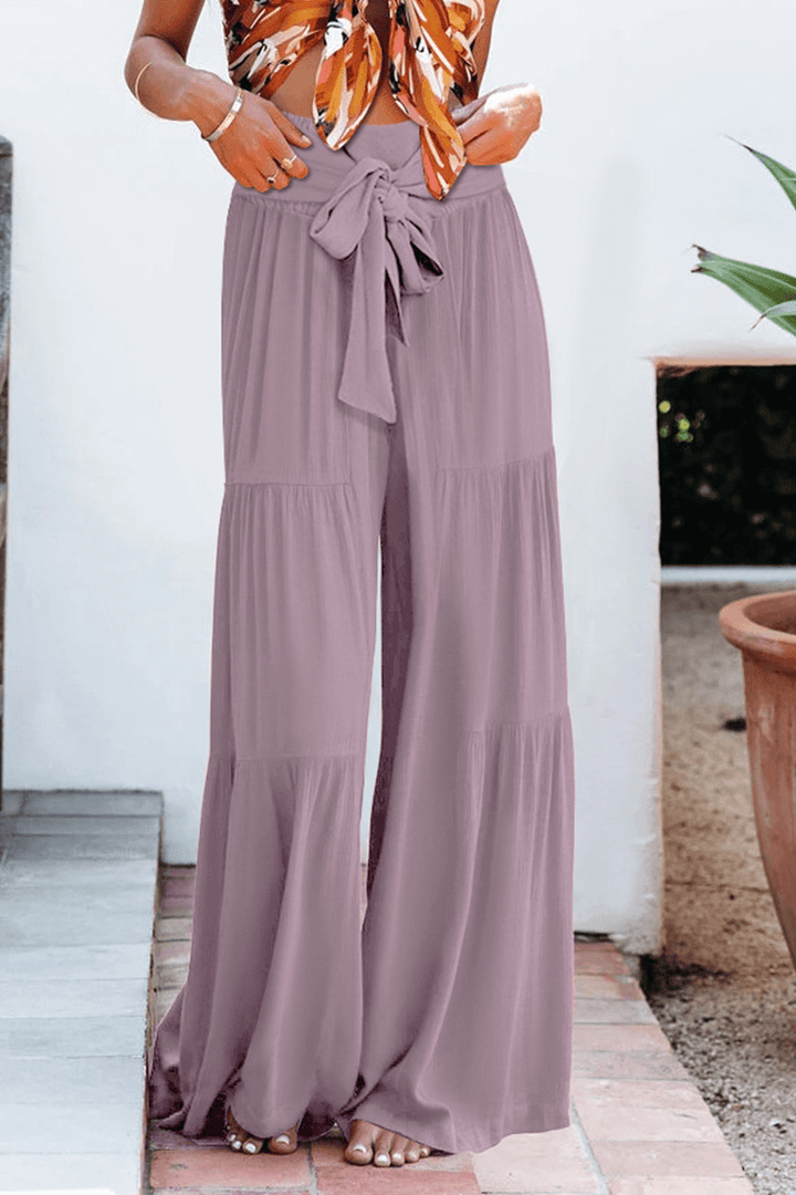 Comfortable wide leg pants for women, high waist, ideal for effortless daily wear.