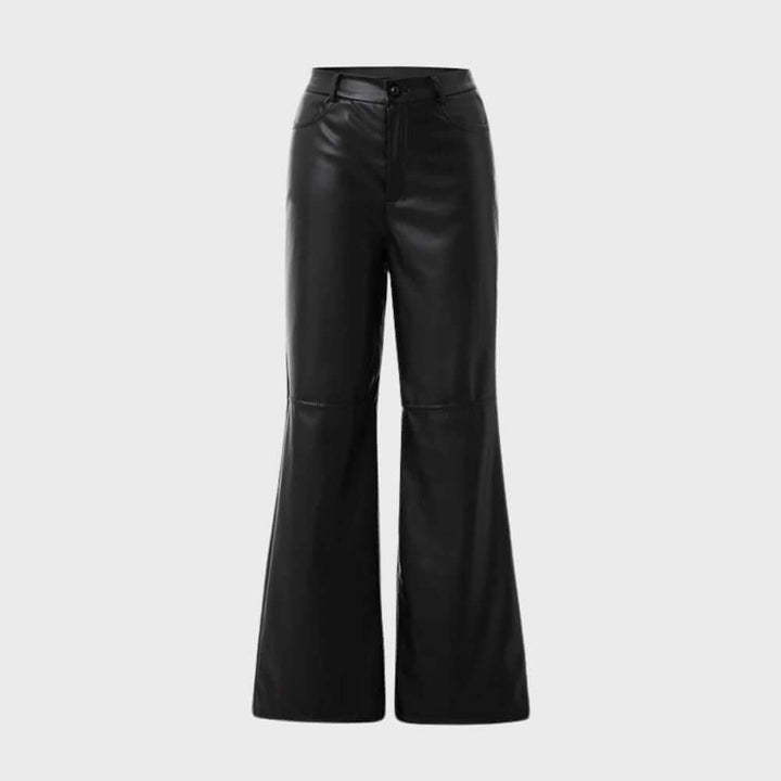 Comfortable women's high-waisted straight leg trousers, ideal for effortless daily style.