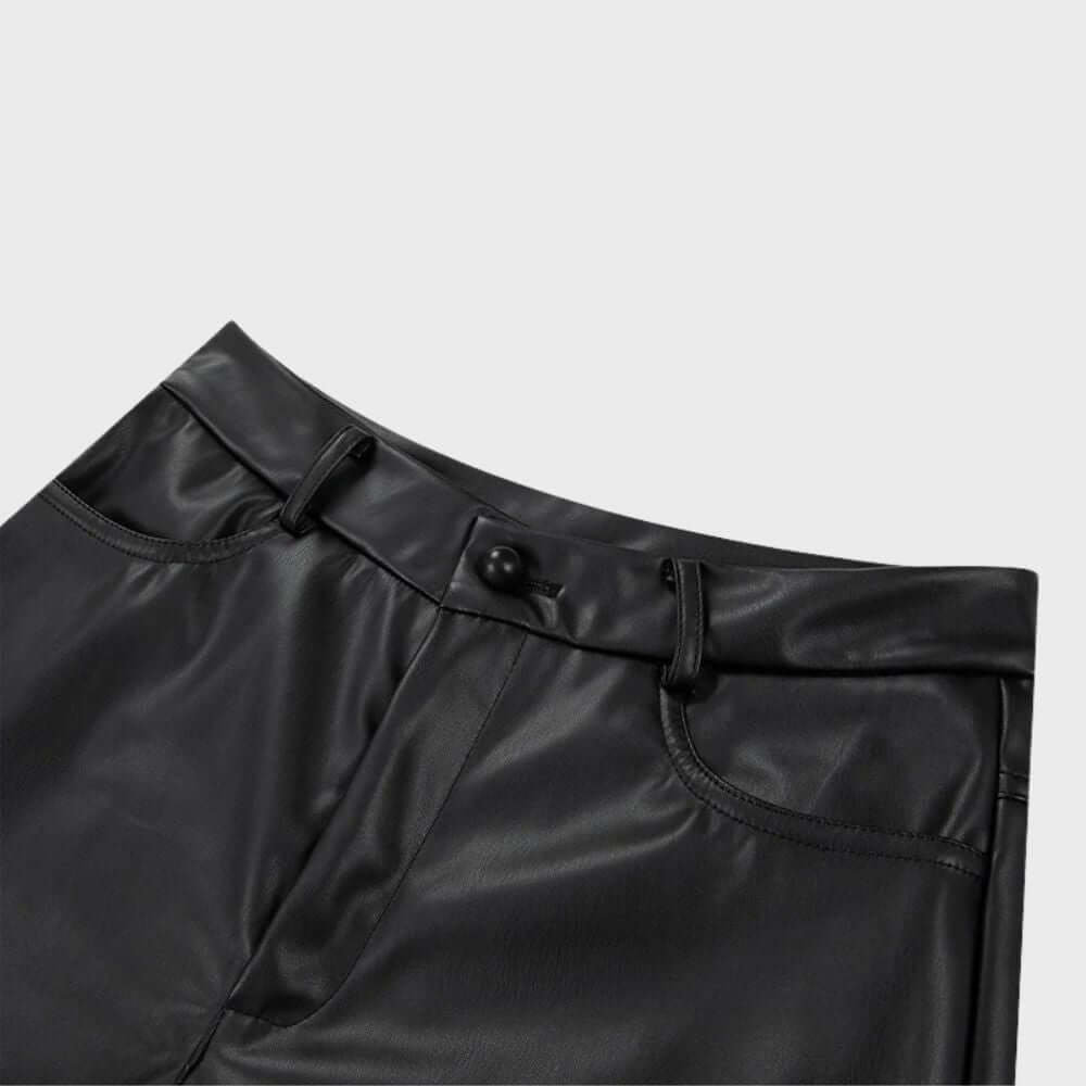 Elegant high-waisted straight leg trousers for women, offering a flattering fit & modern look.