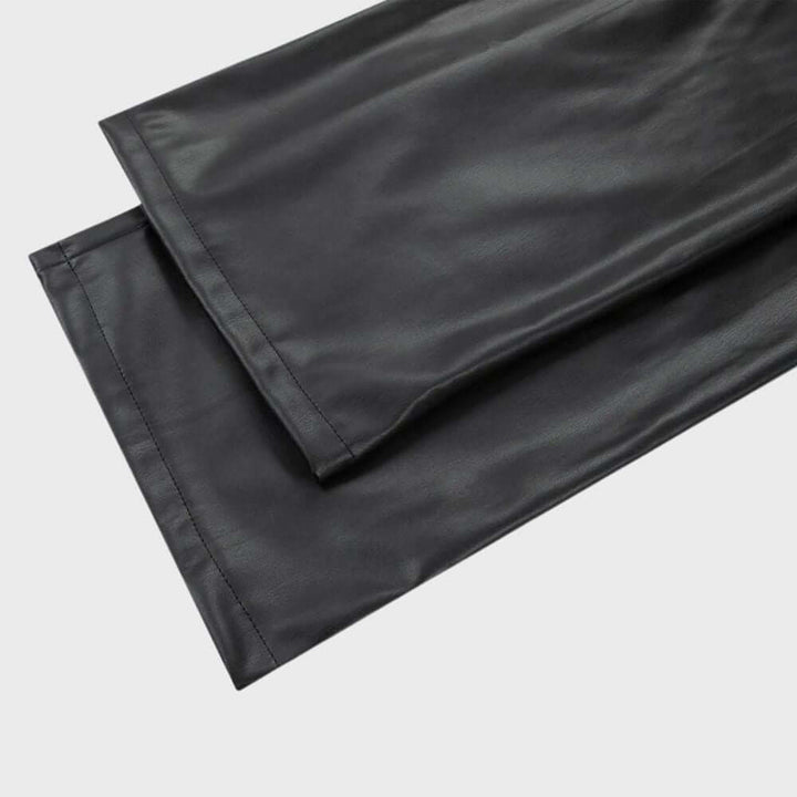 Fashionable women's straight leg pants, high-waisted design for comfortable everyday wear.