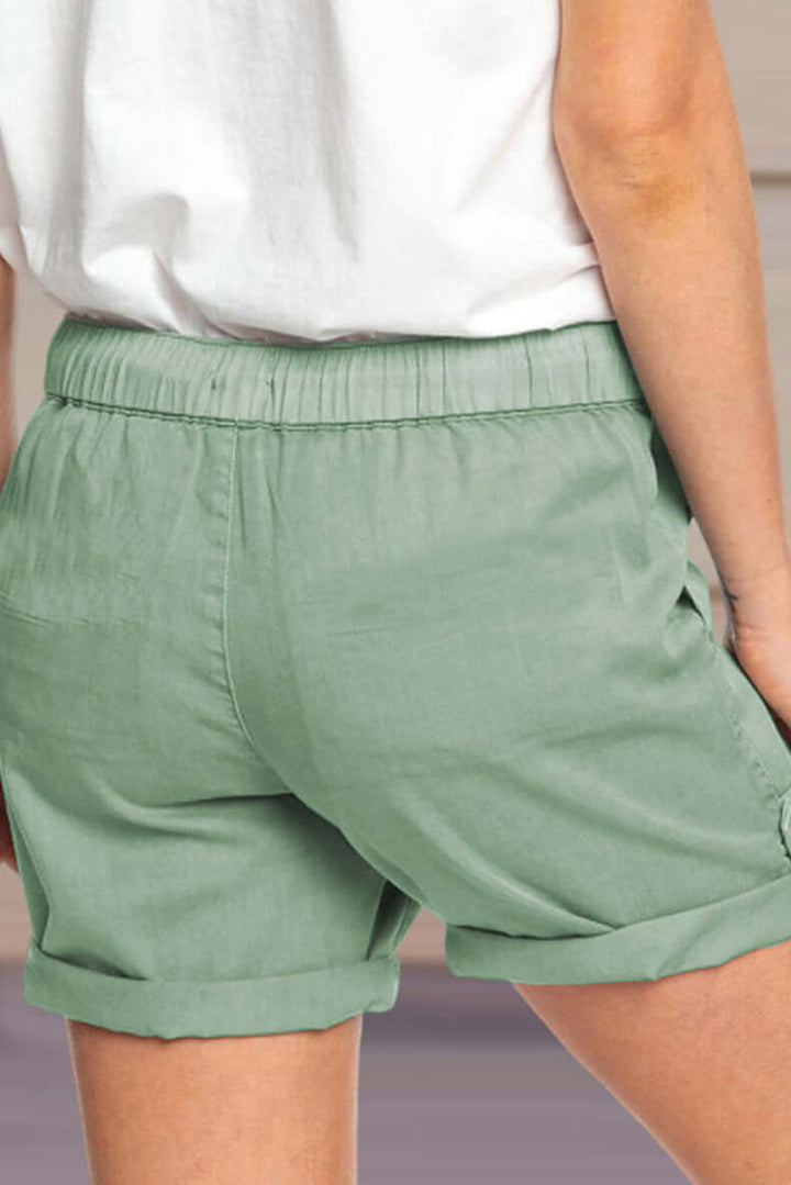 Striped women's relaxed fit drawstring shorts, casual and breathable. Great for summer fashion.