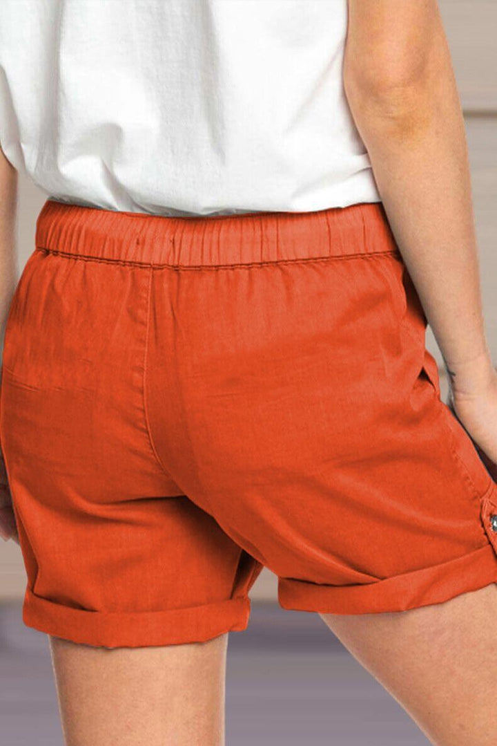 Grey women's casual shorts, relaxed fit drawstring. Breathable and comfortable for summer activities.
