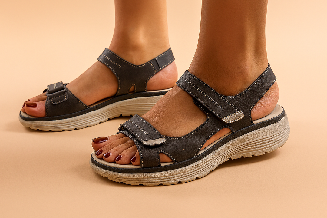 Everyday women's sporty platform sandals. Adjustable straps, thick sole, and open toe design for comfortable summer walking.