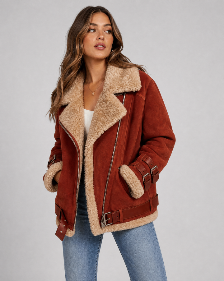 Elegant black women's winter coat, belted design with ample pockets. Stylish warm outerwear.