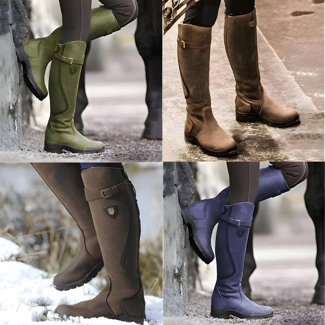 Functional women's footwear: non-slip knee-high boots, perfect for snowy or rainy days