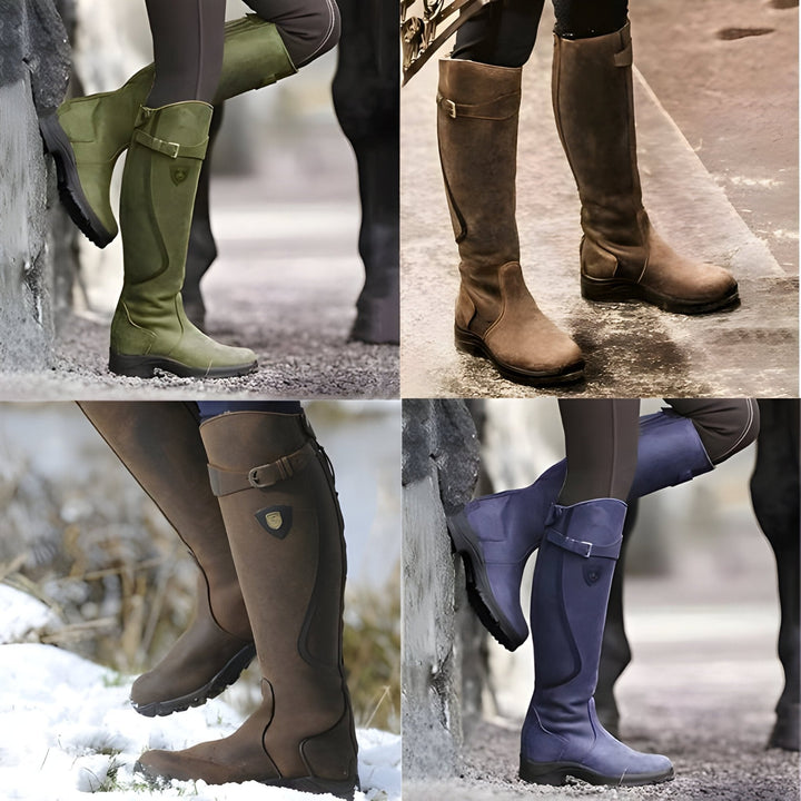 Functional women's footwear: non-slip knee-high boots, perfect for snowy or rainy days