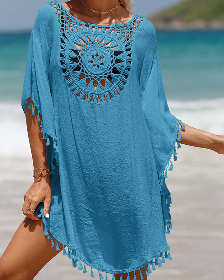 Essential women's lightweight boho cover-up for summer fashion. Flowy beachwear, great for any vacation.