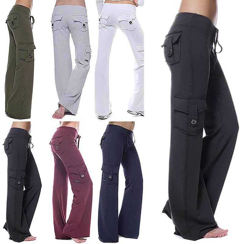Stylish women's bootcut cargo pants, perfect for casual wear, travel, and everyday comfort.