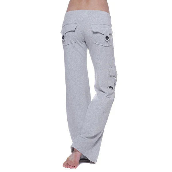 Everyday women's bootcut cargo pants, providing comfort and convenience with practical storage.
