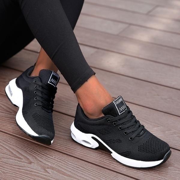 Stylish women's lightweight lace-up sneakers, ideal for casual outfits & everyday comfort footwear.