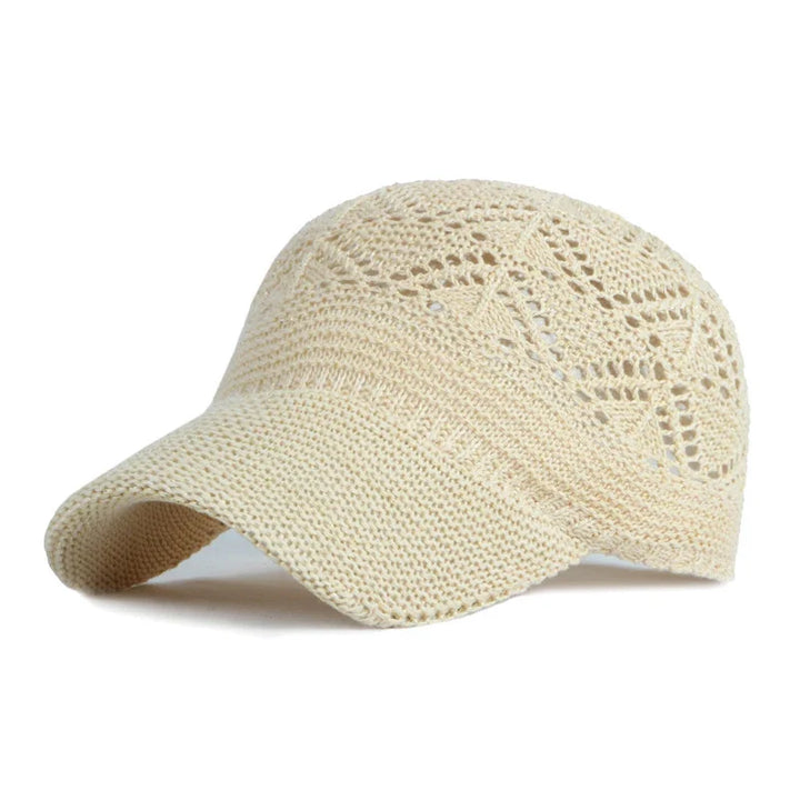 Women's breathable baseball cap for sun protection, adjustable mesh summer hat, great for outdoor sports.