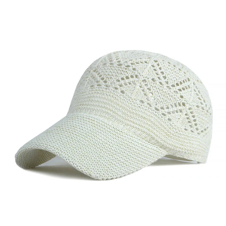 Women's adjustable baseball cap, breathable mesh sun hat for summer outdoor comfort.