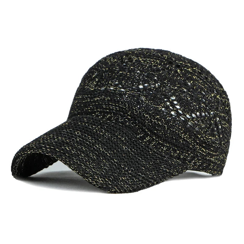 Versatile women's mesh sun hat, adjustable breathable baseball cap for all outdoor summer wear.
